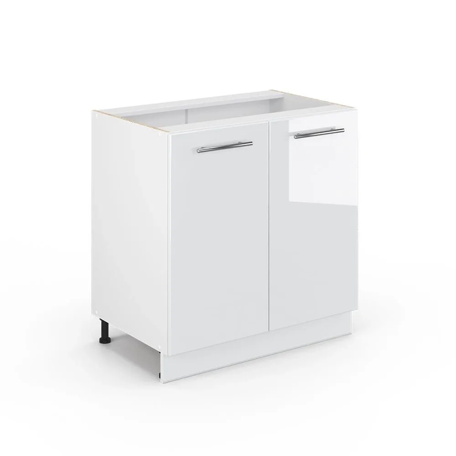 Vicco Küchenunterschrank Fame-Line Weiß Hochglanz/Weiß 80 x 82 ohne Arbeitsplatte