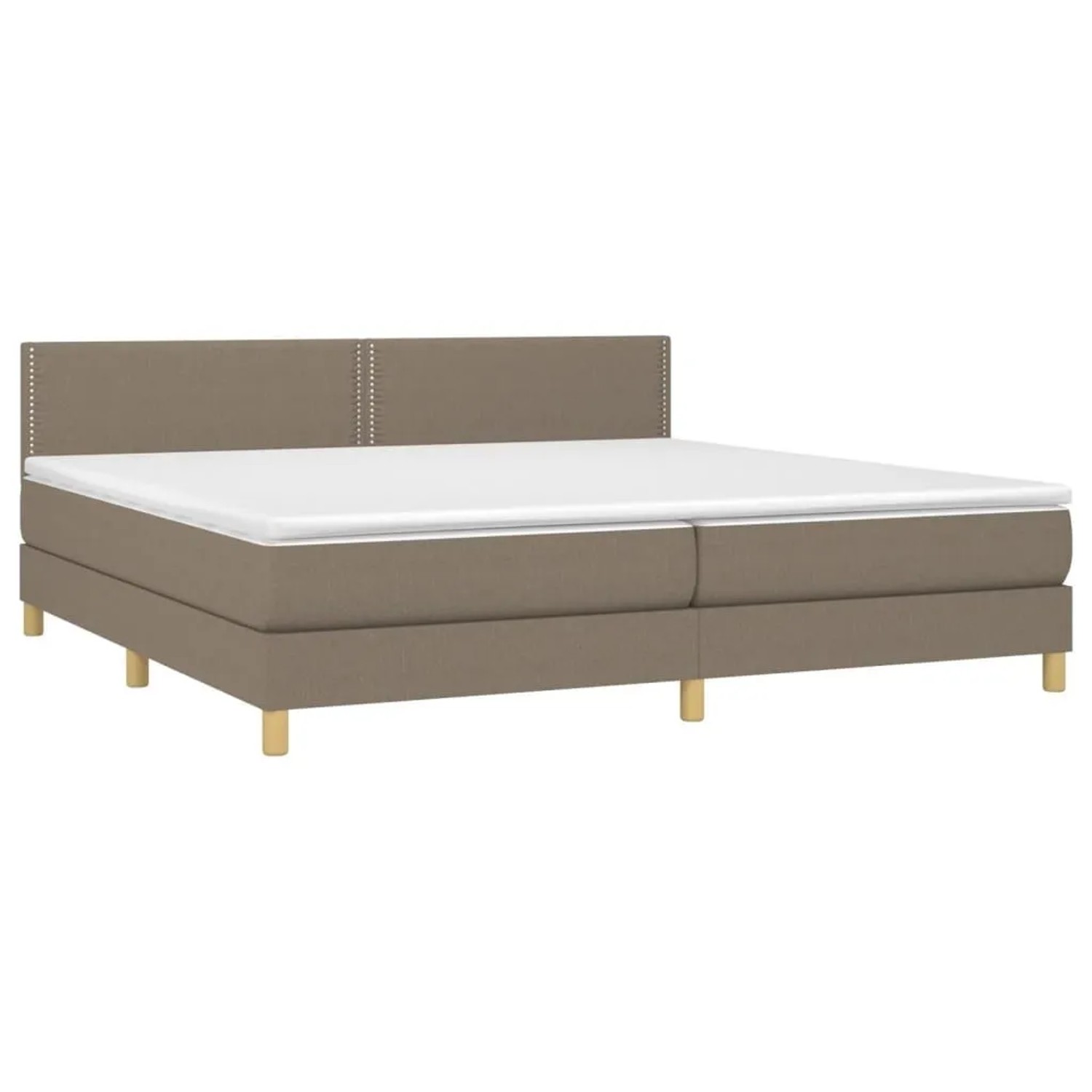 vidaXL Boxspringbett mit Matratze & LED Taupe 200x200 cm Stoff 3133665