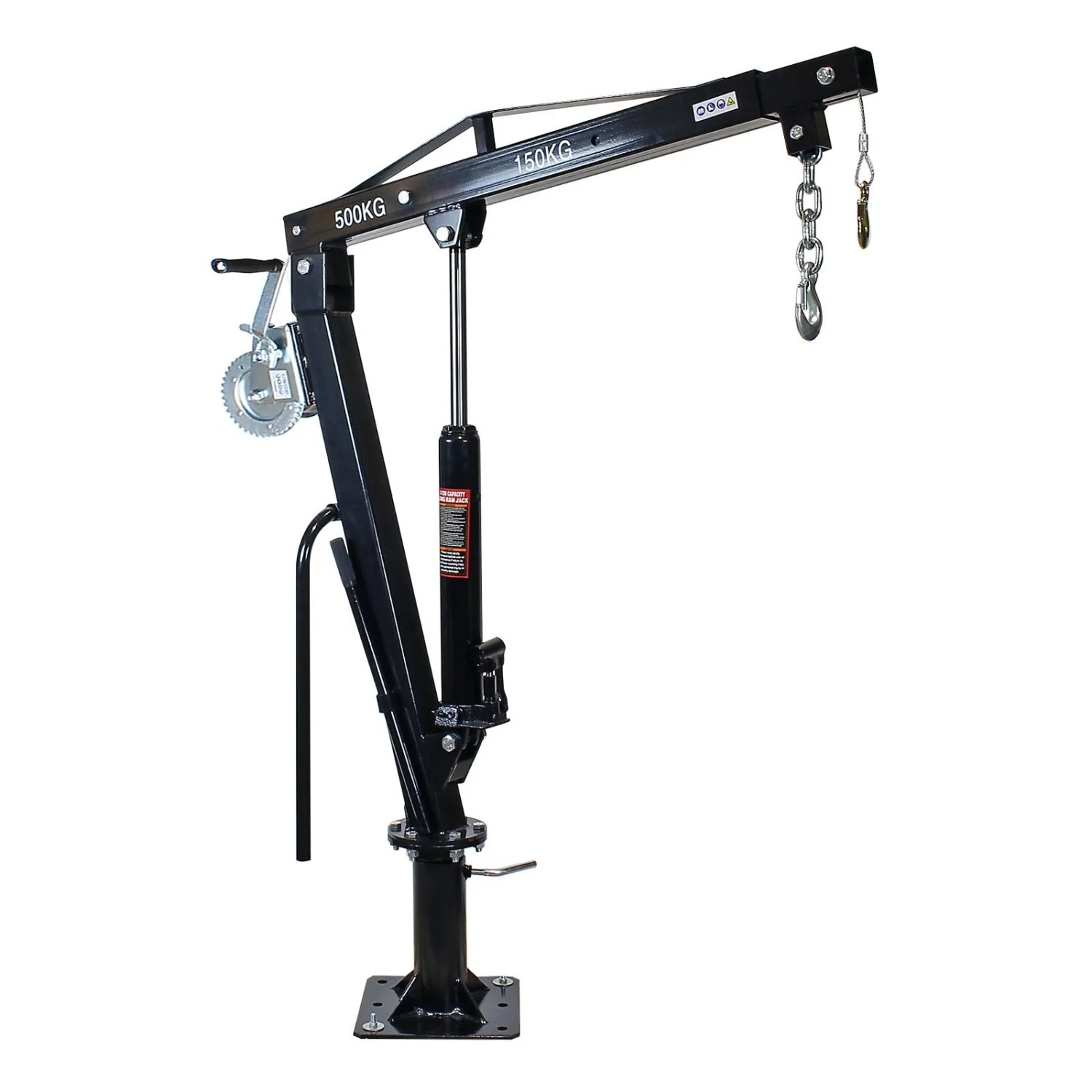 Wiltec Pickup Kran Ladekran Bis 1810Mm 500Kg 360° Seilwinde Bodenmontage