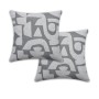 Sehlbach Kissen, silbergrau, 45x45 cm, grafisches Muster aus Chenille-Jacquard.