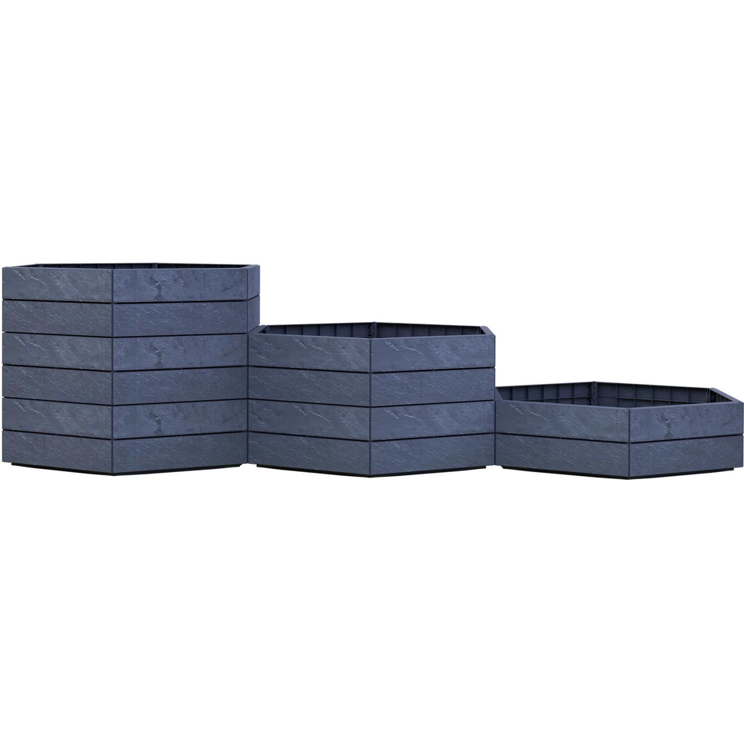 Garantia Hochbeet Ergo Vario 1 Stone in verschiedenen Höhen, Kunststoff-Hochbeet mit Steinoptik.