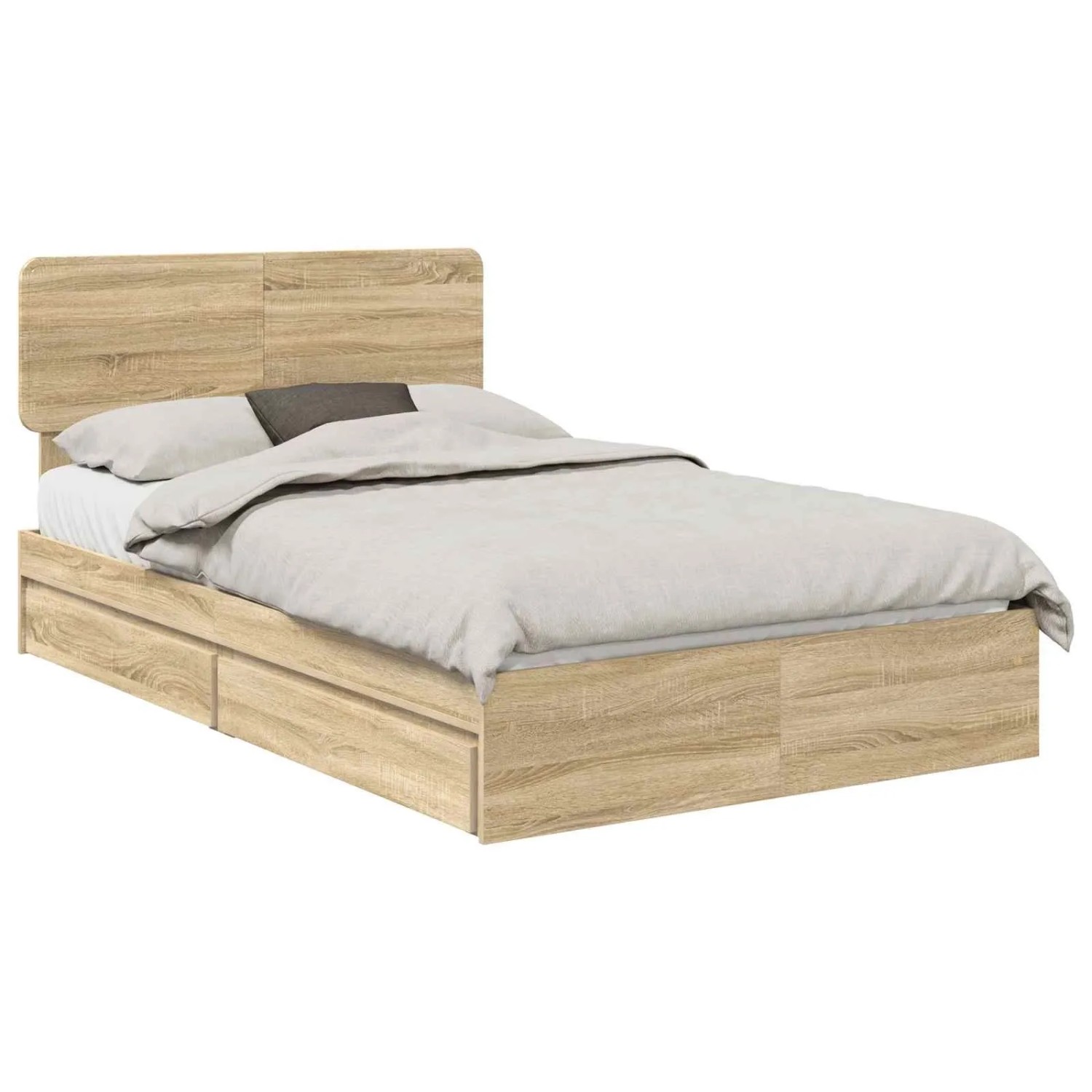 vidaXL Stauraumbett Sonoma-Eiche 120 x 200 cm Holzwerkstoff 3412292 günstig online kaufen