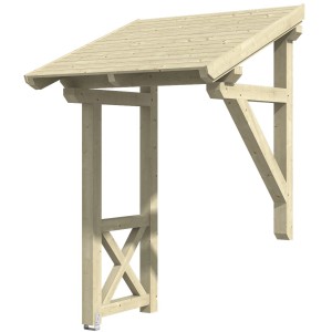 Skan Holz Vordach Potsdam 3 Natur, 176x156 cm, aus Fichte Konstruktionsvollholz (KVH).