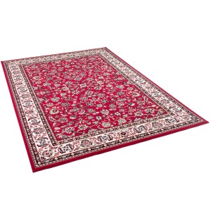 Roter Pergamon Orient Teppich Trendline mit Bordüre, 80x150cm.