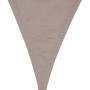 Braun-graues Perel Dreieck-Sonnensegel 360x360 cm mit D-Ring zur Befestigung.
