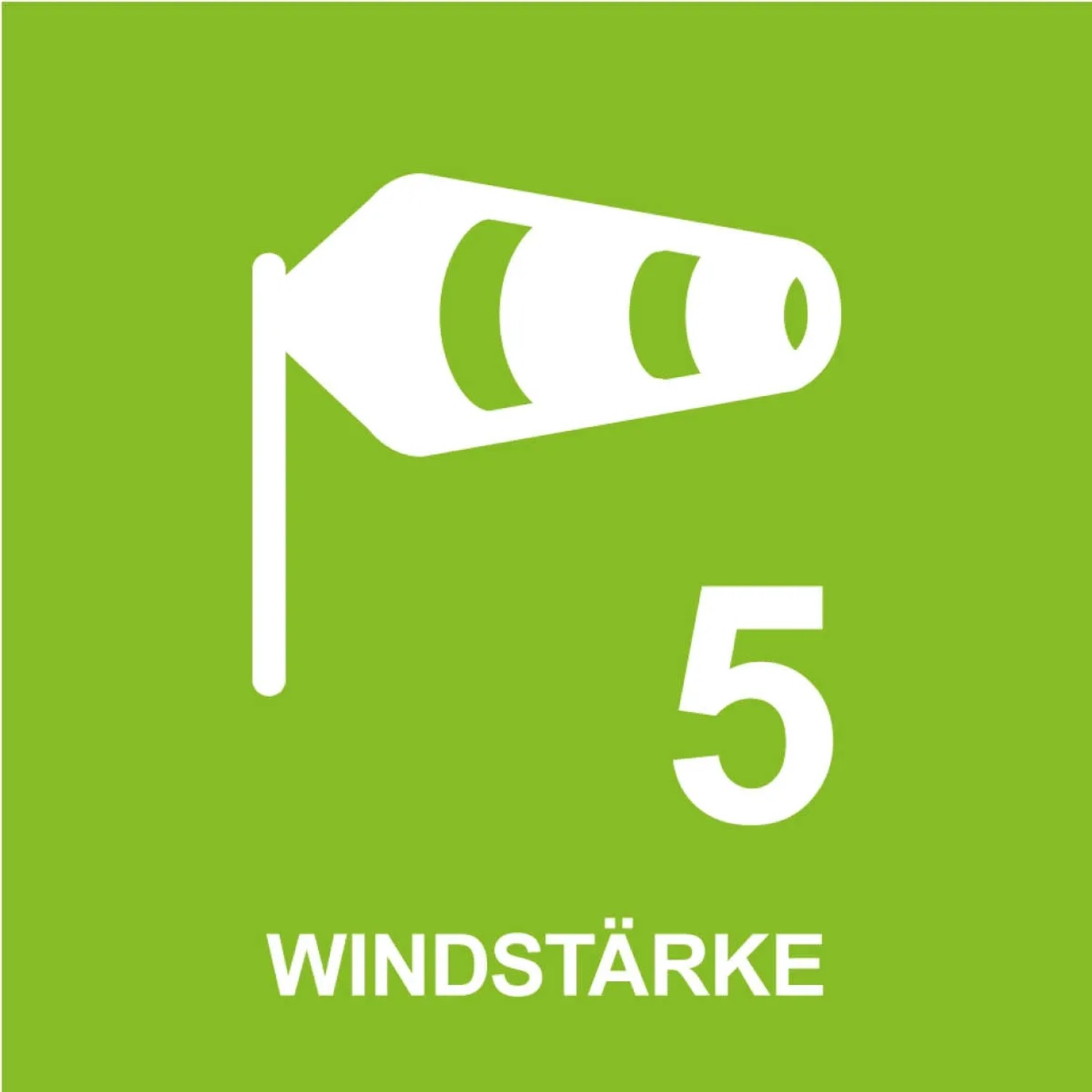 Symbol Windstärke 5 für Eclipse Markise, sicherer Sonnenschutz.