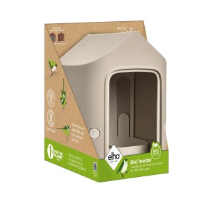 Elho Vogelfutterhaus Cosy 18 cm Beige-Weiß