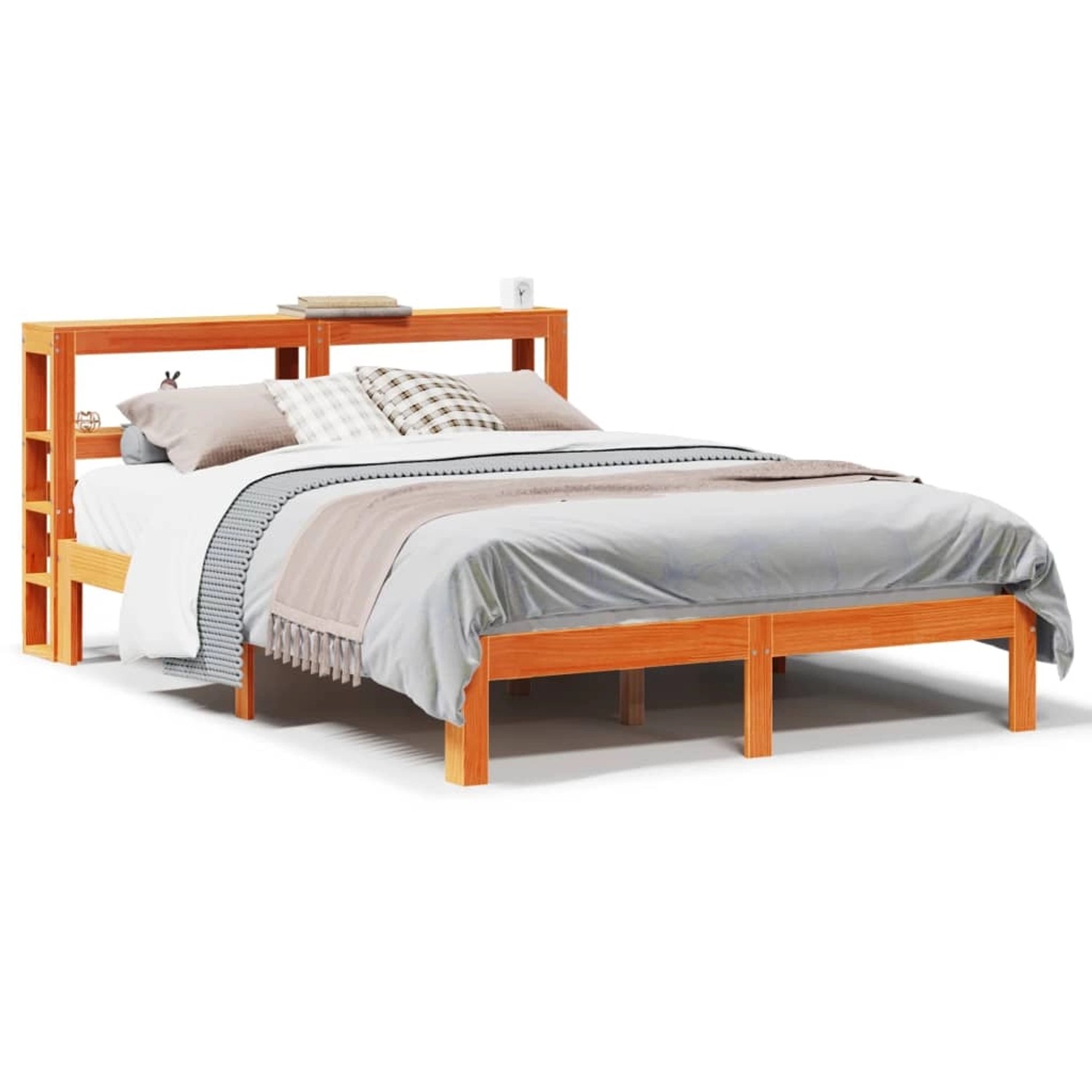 vidaXL Massivholzbett ohne Matratze Wachsbraun 120x200 cm Kiefernholz 33060 günstig online kaufen