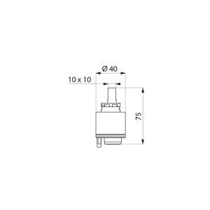 Delabie Keramikkartusche Ø 40 mm mit Druckausgleichsfunktion, mit Sockel