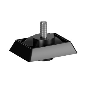 Schulte Profi-Variotec-Fuß, schwarz, 4,2x2,8cm, 2er-Set, für Regalböden und Möbelbau, höhenverstellbar.
