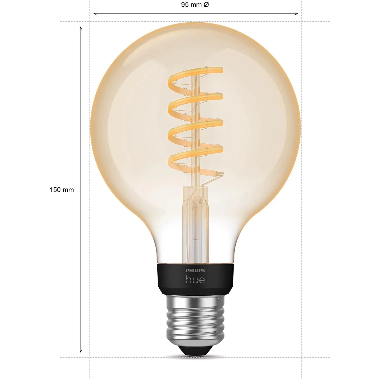 Philips Hue LED-Filamentlampe E27, warmweiß bis kaltweiß dimmbar, im Retro-Look.