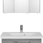 Pelipal Badmöbel-Set Trentino Graphit mit Spiegelschrank und Waschbeckenunterschrank.