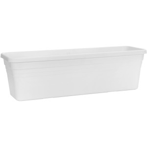 Weißer Florus Blumenkasten Mediterran 60 cm mit Bewässerungssystem.