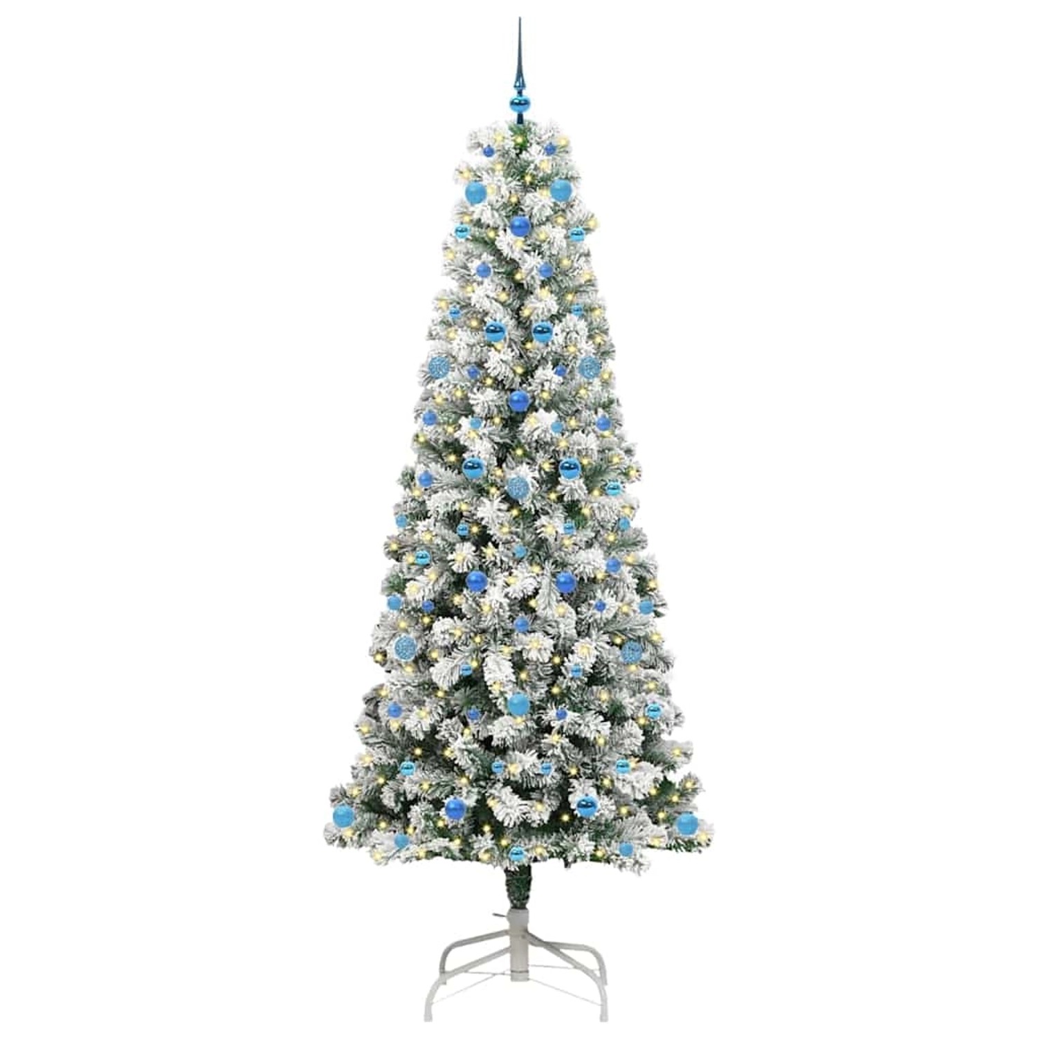 vidaXL Künstlicher Klappbarer Weihnachtsbaum Grün und Weiß 240 cm 3395620