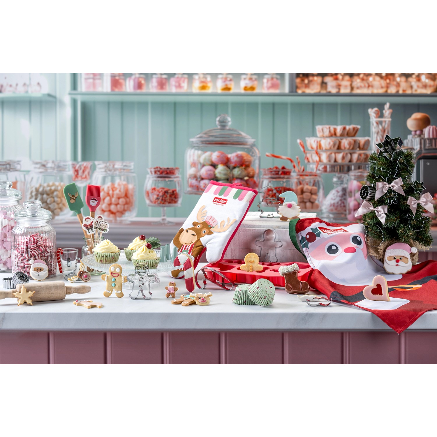 Zenker Teigschaber- und Ausstecher-Set Mehrfarbig 2-teilig 2-fach Sortiert_11