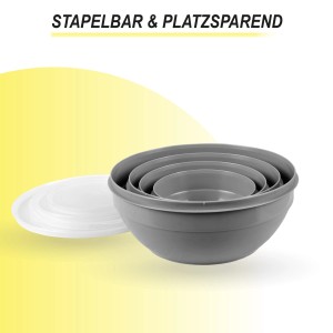 Bestgoodies Vorratsdosen 8er Set, grau, rund, mit Deckel, platzsparend.