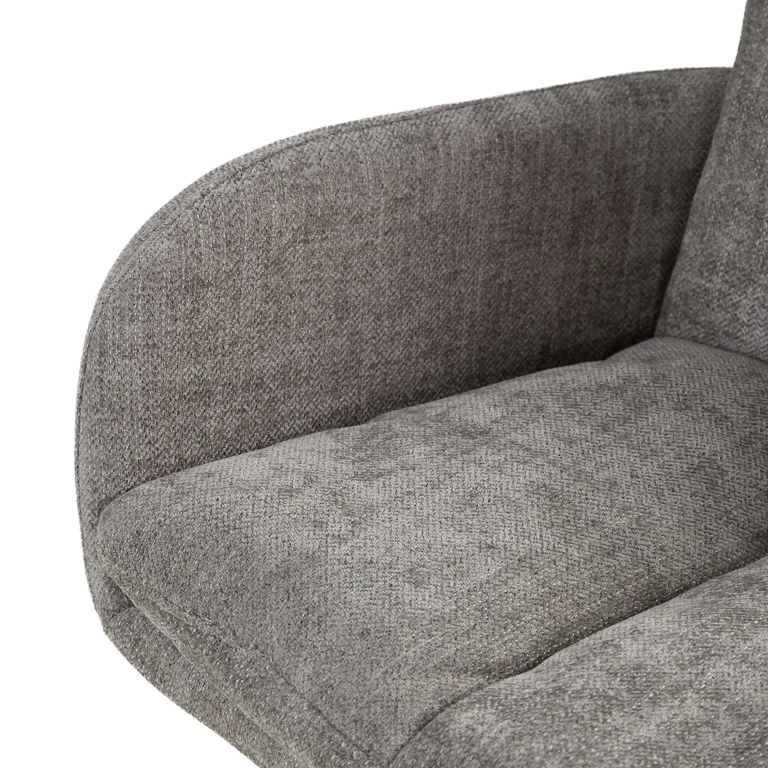 Detailansicht: Grauer Polsterstuhl aus dem 6er Set Homestyle4u, drehbar, Stoffstruktur erkennbar.