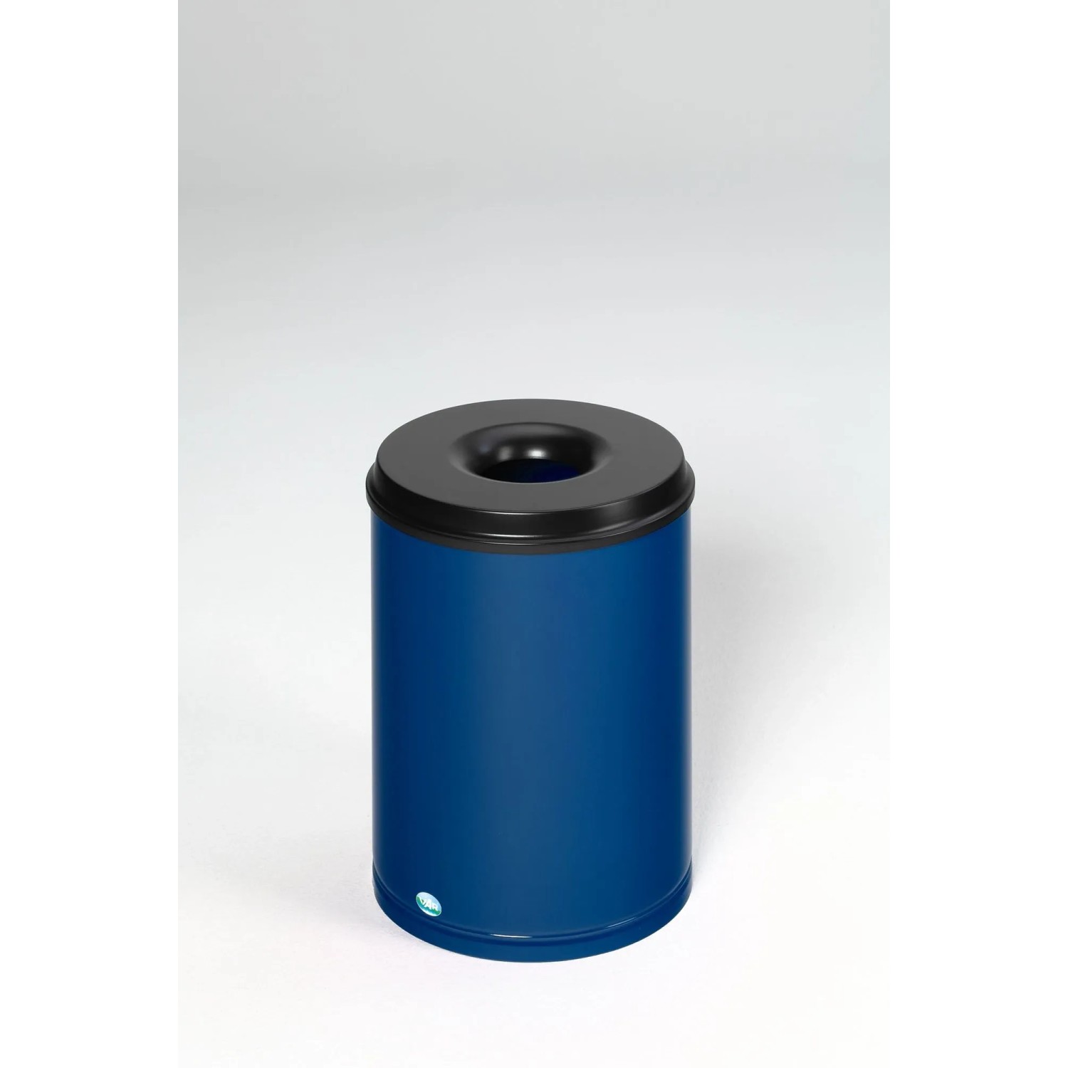 PROREGAL Selbstlöschender Papierkorb 50 Liter HxBxT 53 x 37 x 37 cm Verzinkter Stahl Blau