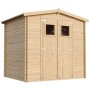 Timbela Gartenhaus M369+M369G aus Holz, 4,33 m² mit Doppeltür und zwei Fenstern.