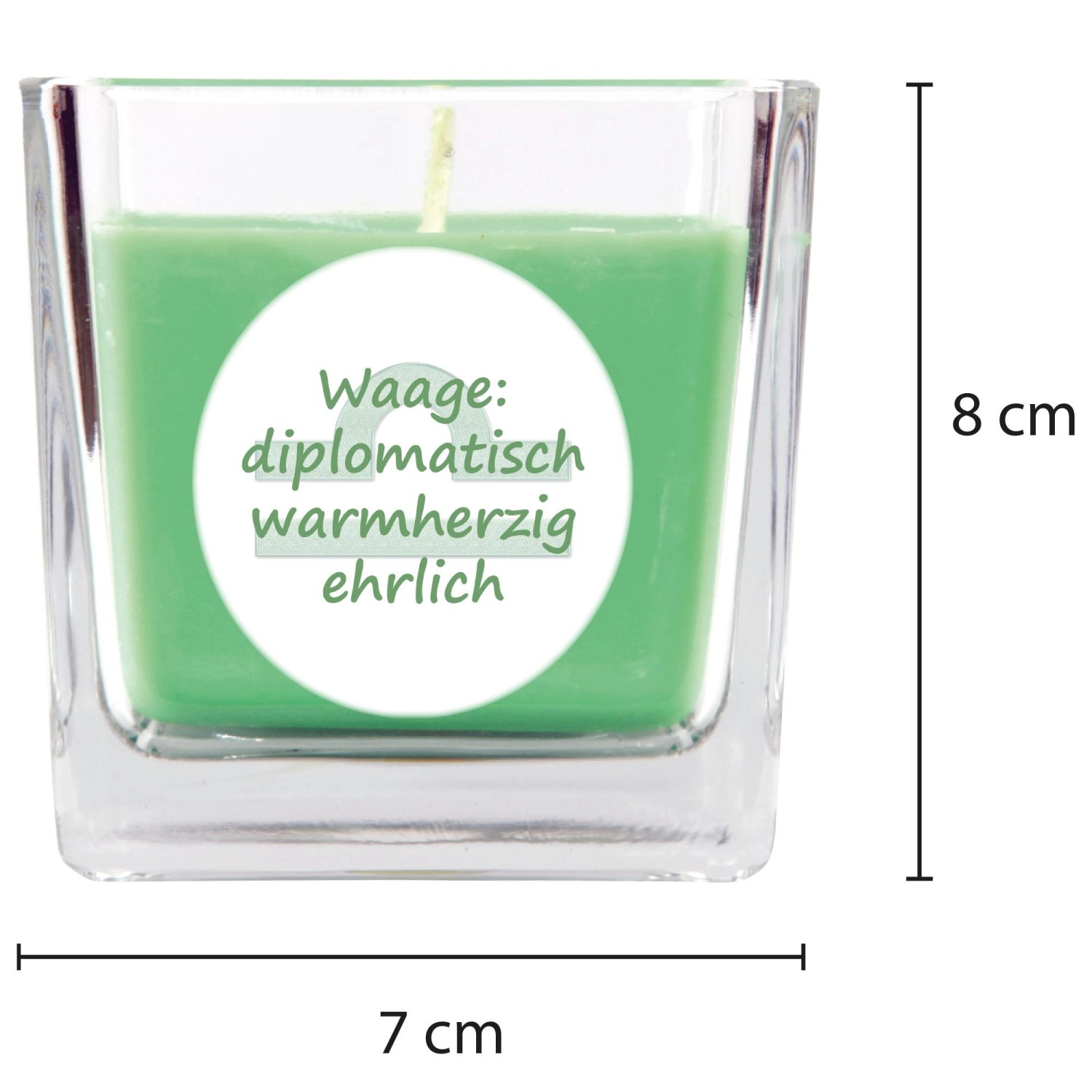 HS Candle Duftkerze Sternzeichen Waage im Glas, Coconut Limes Duft, 50h Brenndauer.