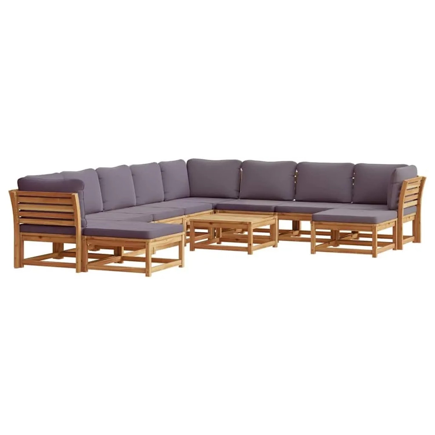 vidaXL 11-Tlg Garten-Lounge-Set mit Kissen Massivholz Akazie 3214320