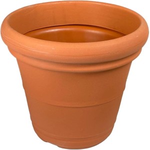 Mein-Pflanztopf Lugano, Terrakottafarbener Pflanzkübel aus Kunststoff, Ø 40 cm.