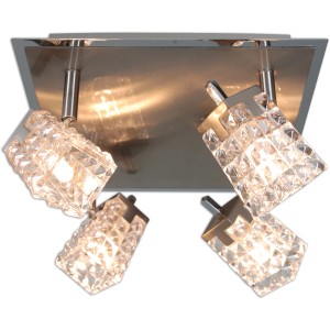 Näve Loreley Deckenleuchte, 4-flammig, Chrom, mit klaren Glaskristallen.