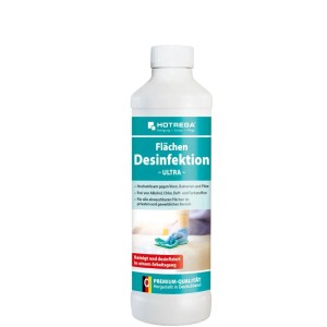 Hotrega Flächendesinfektion Ultra, 500ml Flasche mit Spritzeinsatz. Desinfektionsmittel für Flächen.