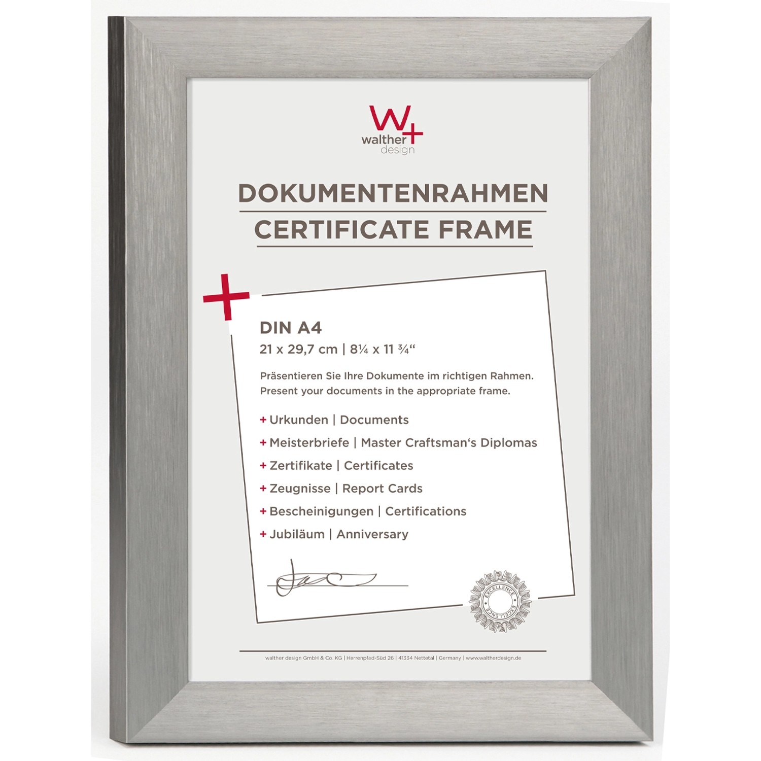 walther design Aluline Aluminium Bilderrahmen 21x29,7 cm Stahl günstig online kaufen