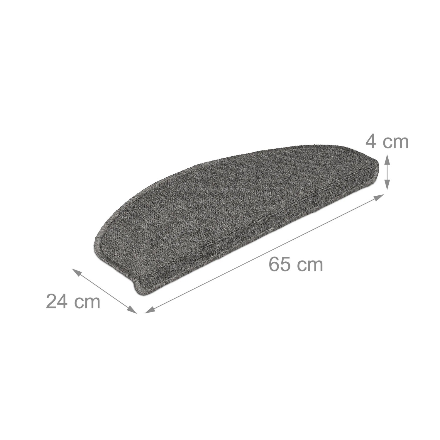 Relaxdays Treppenmatten 15er Set Kunststoff Grau Selbstklebend Rutschhemmend 4 cm x 65 cm x 24 cm_4