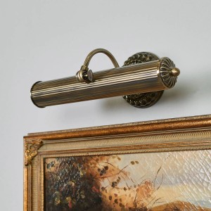 Antike Lindby Wandleuchte Joely in Bronze, 2-flammig, zur Beleuchtung von Bildern.