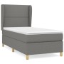 Dunkelgraues vidaXL Boxspringbett 90x190 cm mit Matratze und Kopfteil.