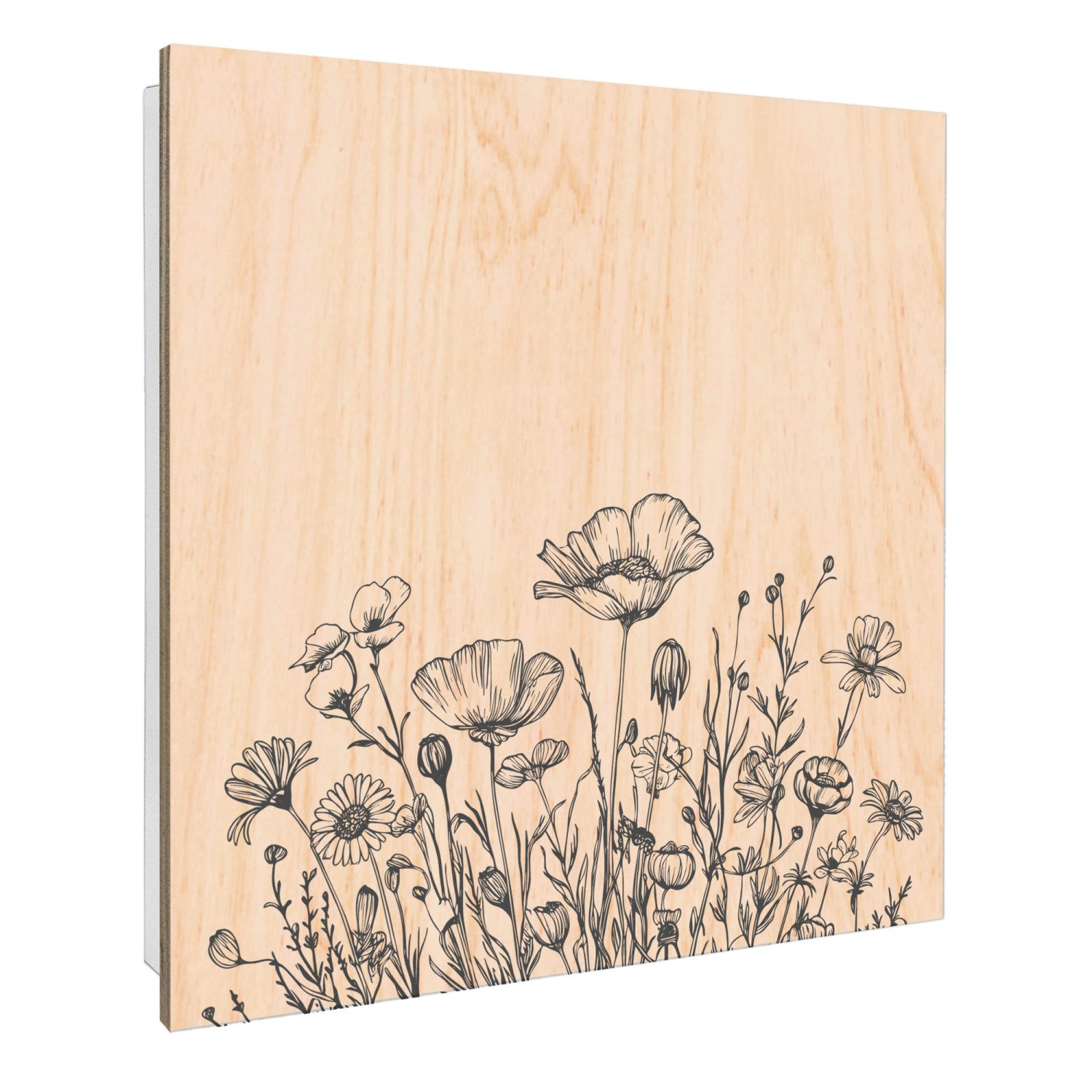 Banjado Großer Schlüsselbox Holz 30x30cm Weiß Scharnier Rechts 50 Haken Sch günstig online kaufen