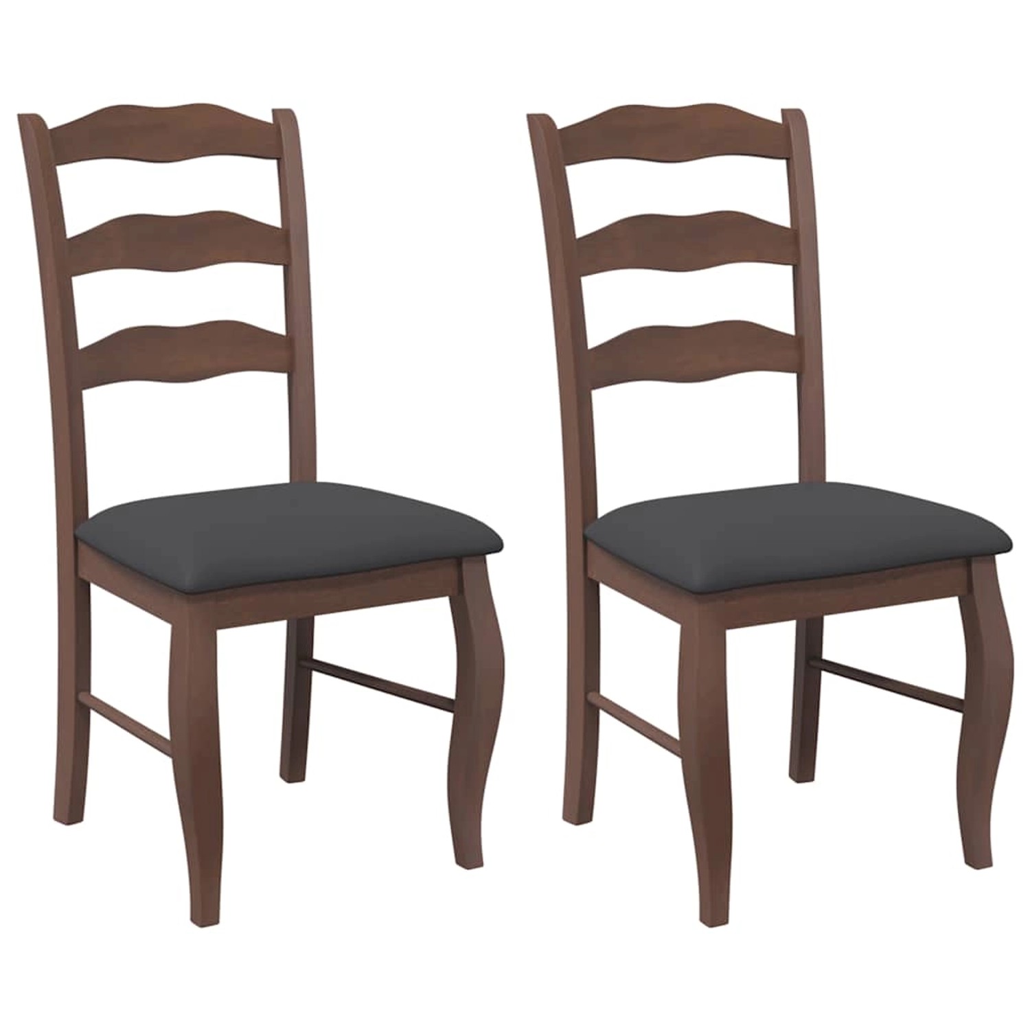 vidaXL Esszimmerstühle mit Kissen 2 Stk Braun Massivholz Gummibaum 4102492 günstig online kaufen