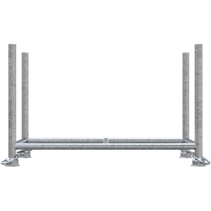 Feuerverzinkte Schake Stapelpalette, 1,3x0,7x0,7m, für Lagerung und Transport von Langmaterialien.