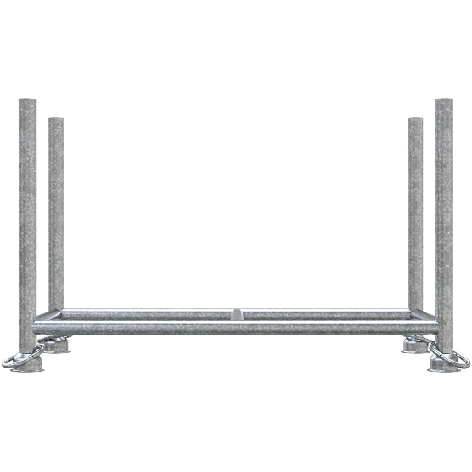 Feuerverzinkte Schake Stapelpalette, 1,3x0,7x0,7m, für Lagerung und Transport von Langmaterialien.