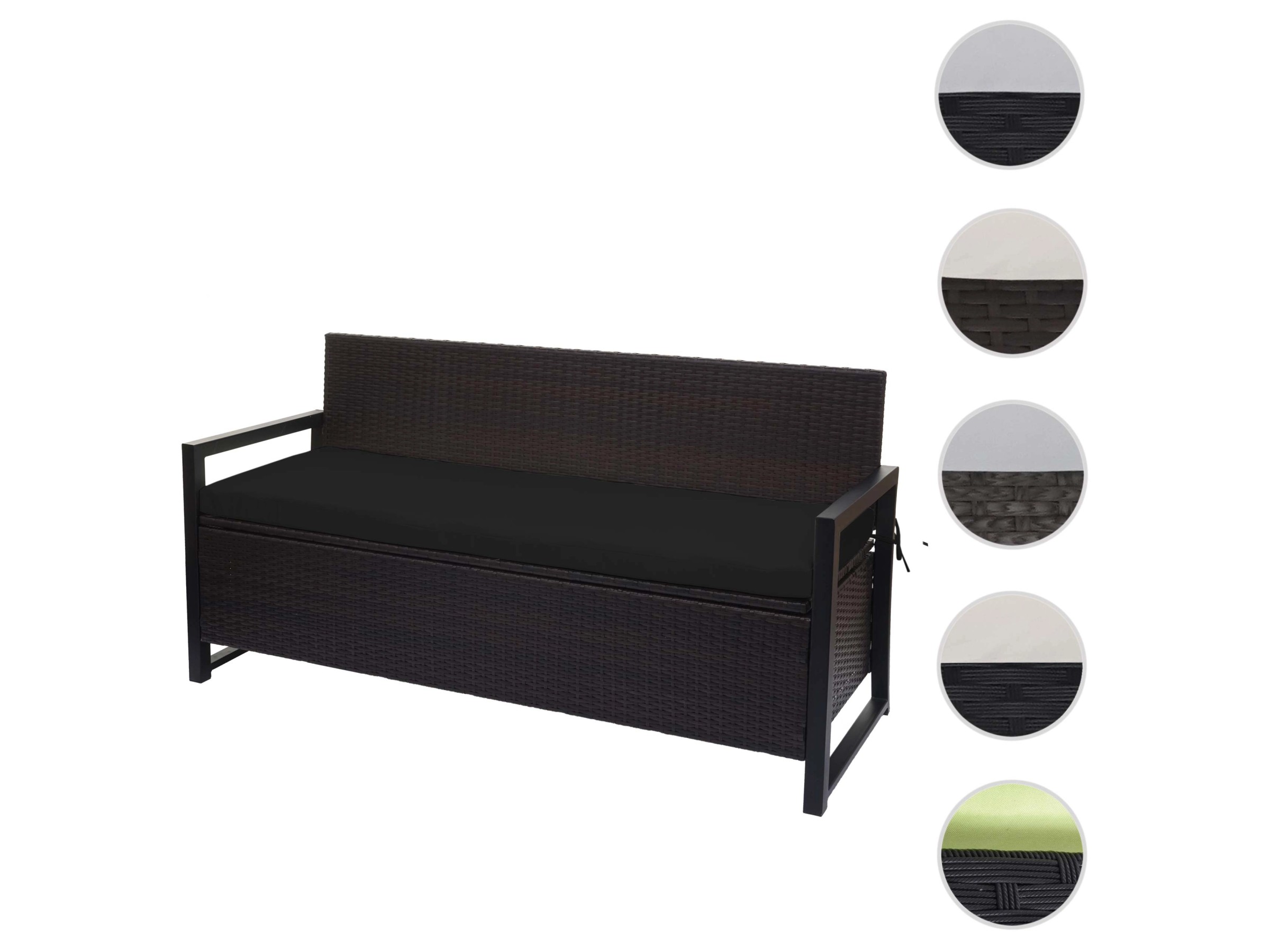 MCW Poly-Rattan 3er Sitzbank F39 Braun Kissen Schwarz kaufen bei OBI 