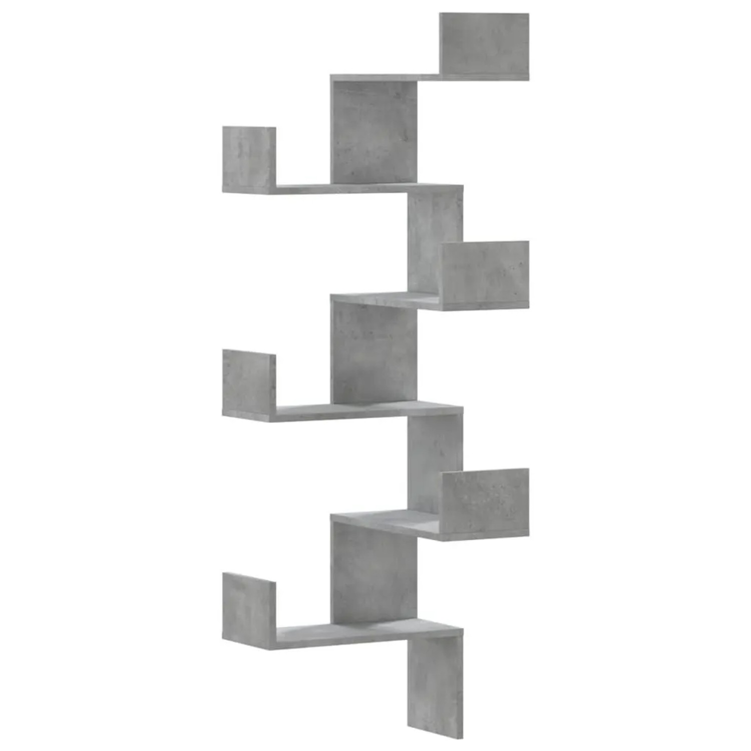 vidaXL Wand-Eckregal Betongrau 45x45x147 cm Holzwerkstoff 852639