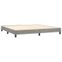 Boxspringbett vidaXL, hellgrau, 200x200 cm, Samt-Bettrahmen mit Lattenrost und schwarzen Füßen.