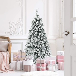 Costway Künstlicher Weihnachtsbaum mit Warmweißen Led-Leuchten 180cm