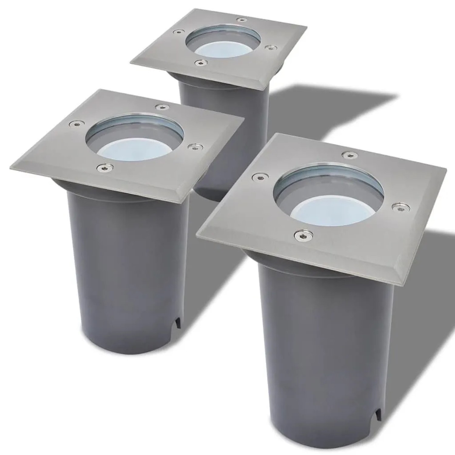 vidaXL LED-Bodeneinbaustrahler 3 Stk Outdoor Quadratisch 42413_2