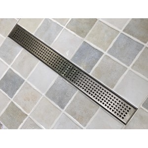Verosan+ Duschrinnen-Abdeckung Lahn 100 cm aus Edelstahl im Duschbereich.