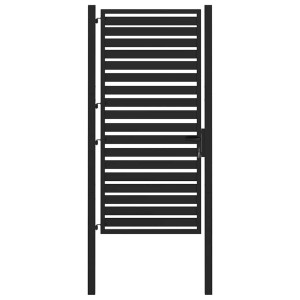 Schwarzes, abschließbares vidaXL Gartentor aus Aluminium, 100x180 cm.