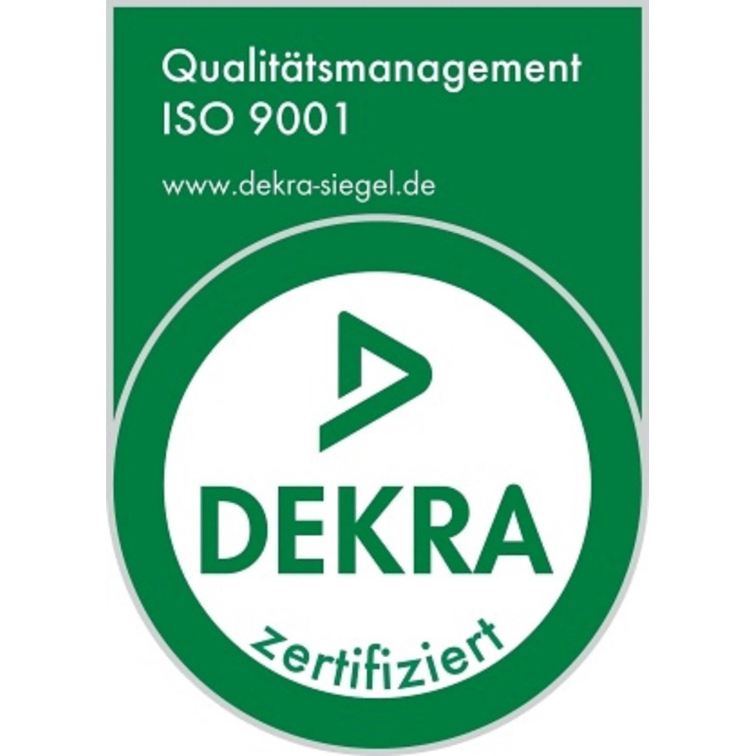DEKRA Siegel für Qualitätsmanagement ISO 9001 zertifiziert.