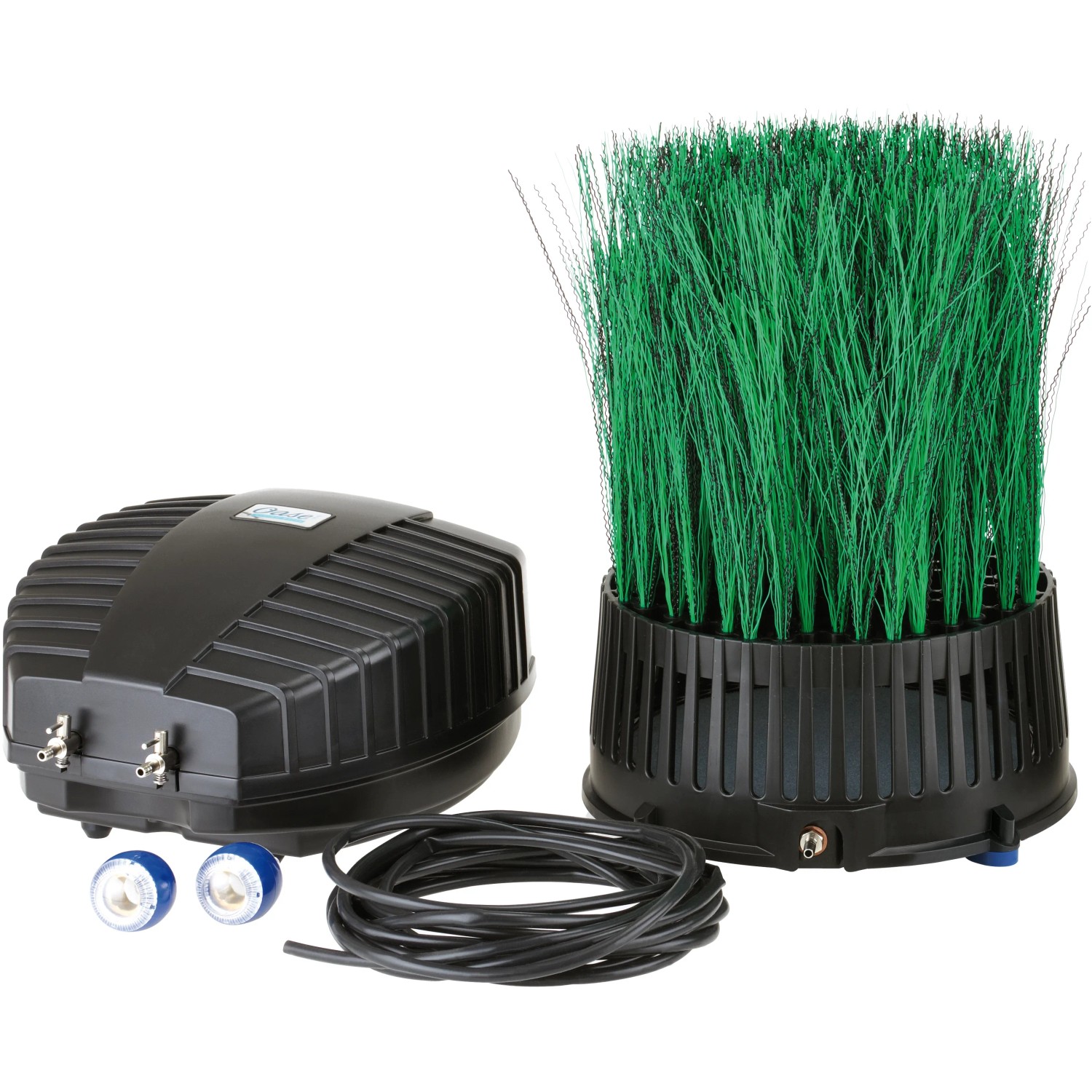 Oase OxyTex 1000 Teichbelüfter Set mit Filtermedium und Luftpumpe für Gartenteiche.