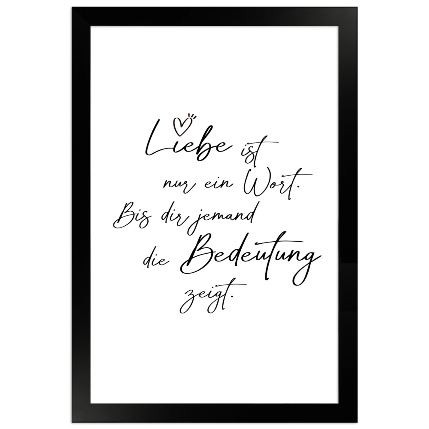 WANDStyle Gerahmtes Poster mit Spruch Liebe Ist Ein Wort in Weiß 20 x 30 cm günstig online kaufen