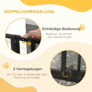 PawHut Türschutzgitter 75-115 cm mit Zwei Wege Öffnung