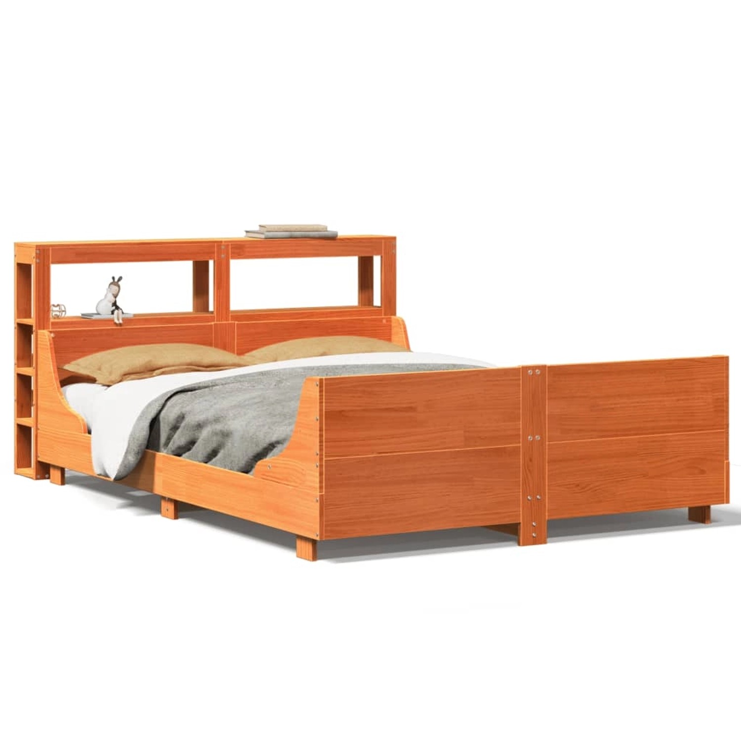 vidaXL Massivholzbett ohne Matratze Wachsbraun 120x190 cm Kiefernholz 33064 günstig online kaufen