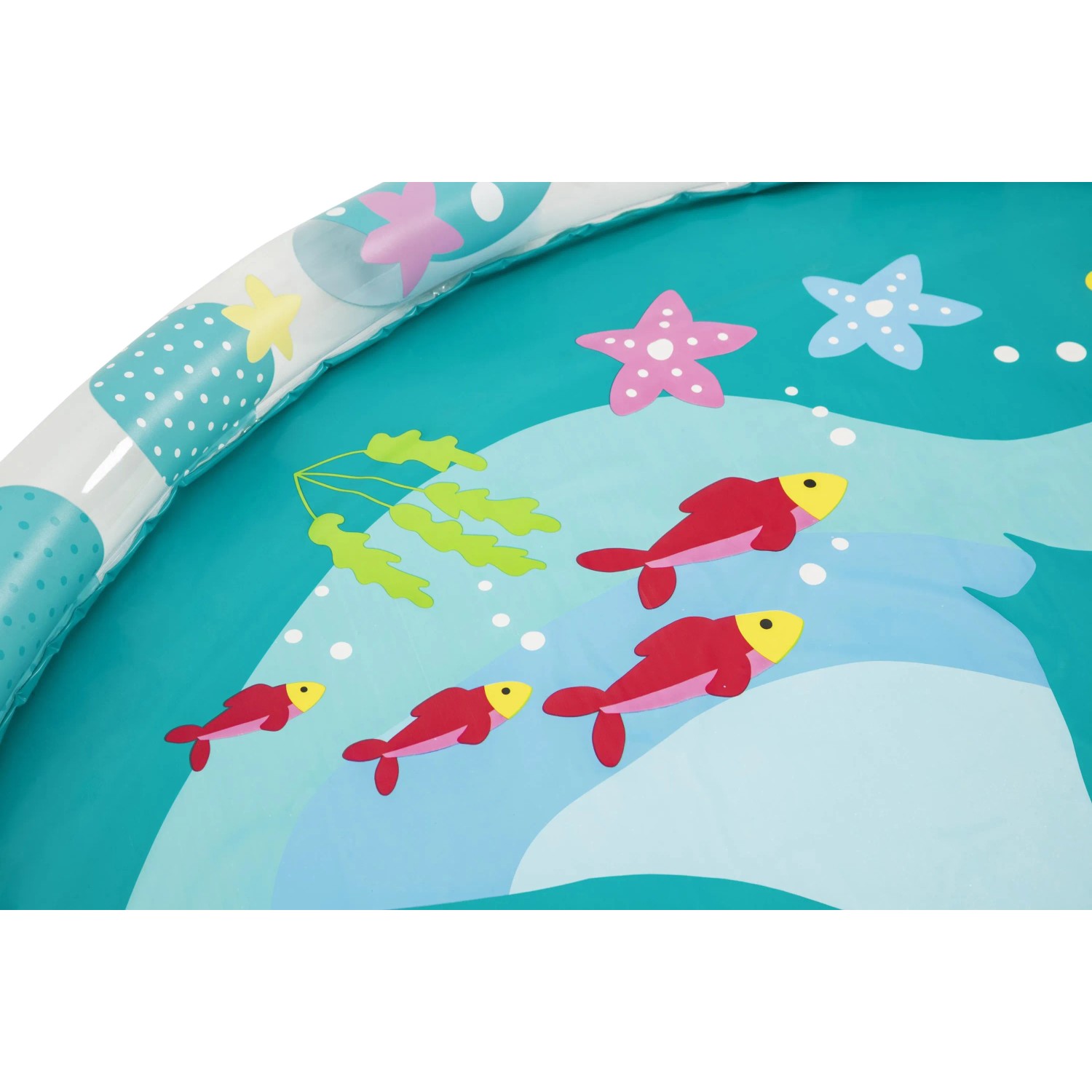 Bestway Wassermatte Underwater Ø 165 cm mit bunten Meeresmotiven für Kinder.