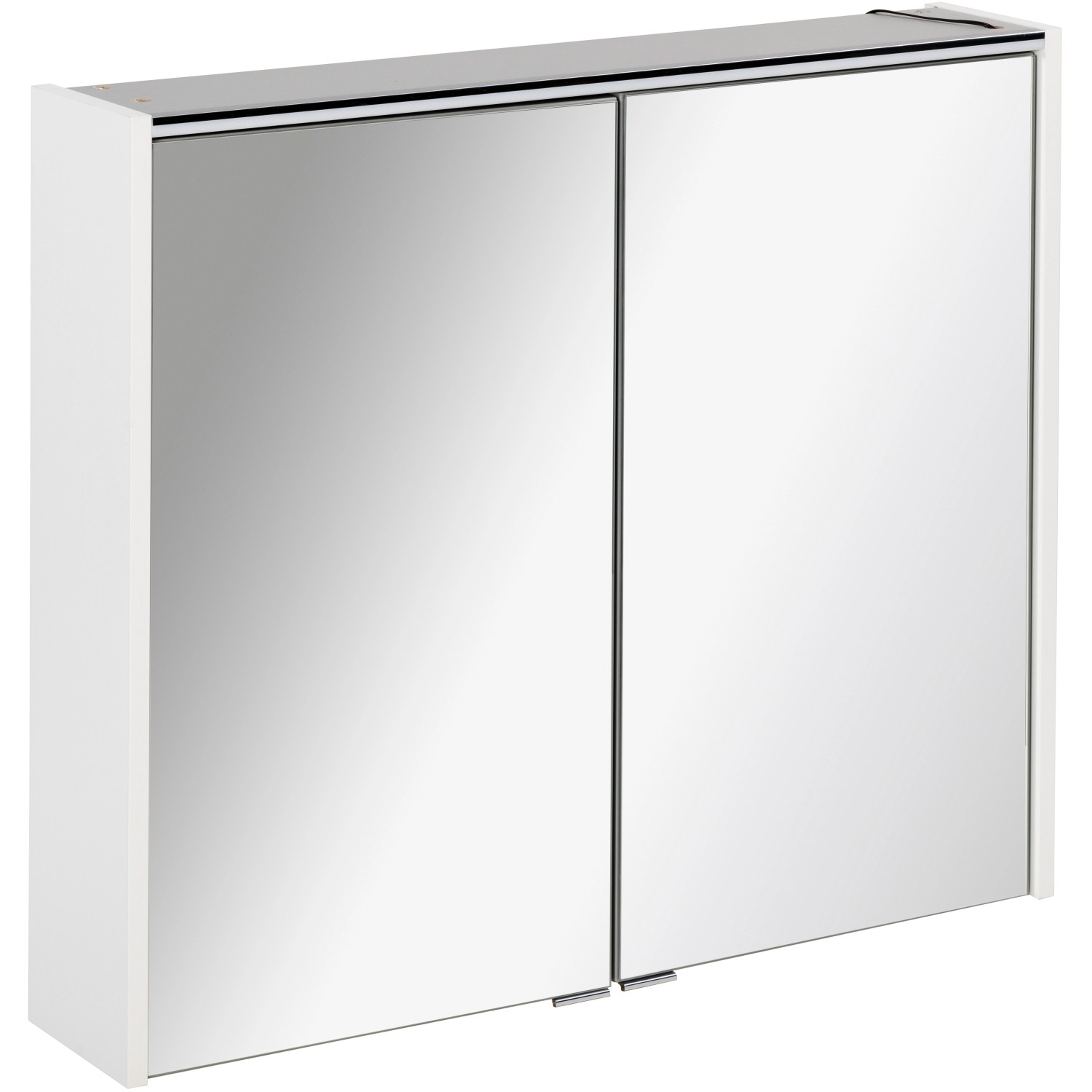 Fackelmann Spiegelschrank Denver Weiß 80 cm mit Softclose Türen